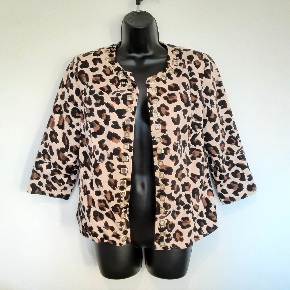 David Brooks Animal Print Cropped Jacket VTG
